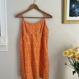 Floral Orange Floral Dress